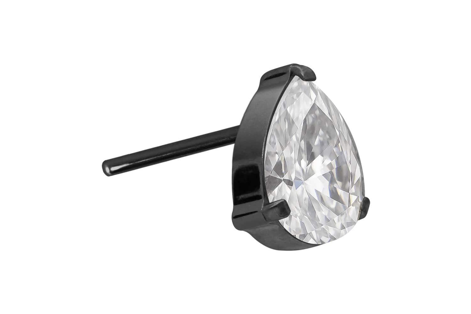 Titan Aufsatz mit Push Pin KRISTALLTROPFEN von Piercingline